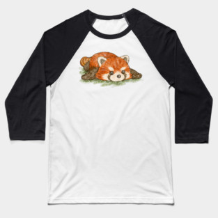 Red panda in prone position Baseball T-Shirt