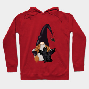 Halloween - Gnome  , Black Cat  and Spider Hoodie