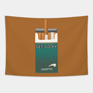 Funny Cigarette Get Lucky Quote Tapestry