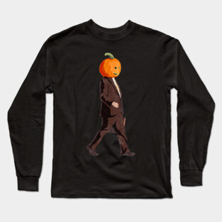 Dwight Schrute with a Pumpkin Head Long Sleeve T-Shirt