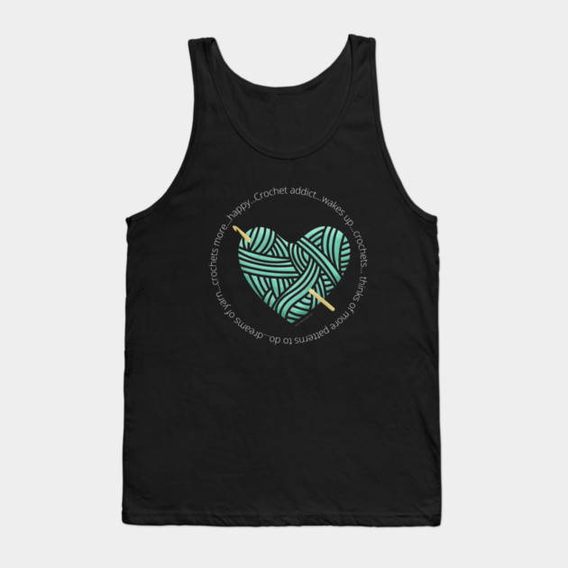 Crochet Addicts Heart Tank Top by Desert Hippie Designs