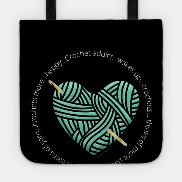 Crochet Addicts Heart Tote by Desert Hippie Designs