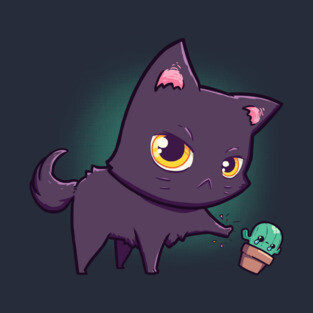 Cat Hates Spiky Plants T-Shirt