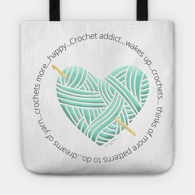 Crochet Addict Heart Tote by Desert Hippie Designs