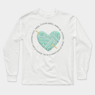 Crochet Addict Heart Long Sleeve T-Shirt