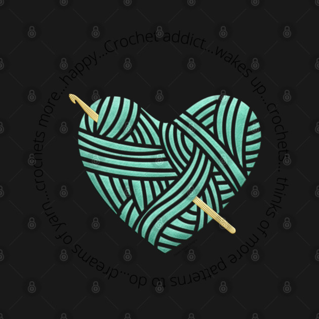 Crochet Addict Heart by Desert Hippie Designs