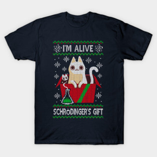 Schrödinger's Gift - Ugly Christmas Sweater - Science christmas T-Shirt