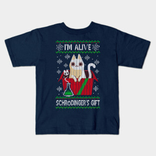 Schrödinger's Gift - Ugly Christmas Sweater - Science christmas Kids T-Shirt