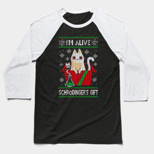 Schrödinger's Gift - Ugly Christmas Sweater - Science christmas Baseball T-Shirt