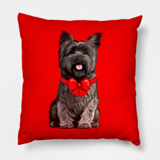 Cairn Terrier Dressed for the Holidays Pillow
