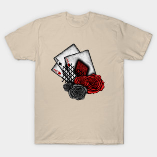 Playing Cards with Red Roses T-Shirt