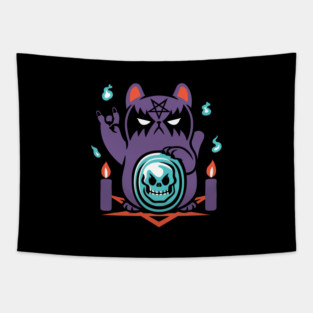 Bad Luck Satanic Cat Manekineko by Tobe Fonseca Tapestry