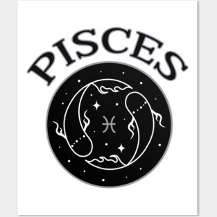 Pisces Star Sign Zodiac Horoscope Cheeky Witch® Posters and Art