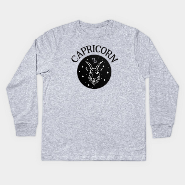 Capricorn Star Sign Zodiac Horoscope Cheeky Witch® Kids Long Sleeve T-Shirt by Cheeky Witch