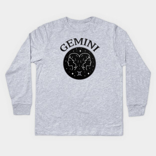 Gemini Star Sign Zodiac Horoscope Cheeky Witch® Kids Long Sleeve T-Shirt