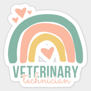 Veterinary Technician Vet Tech Veterinarian Rainbow Sticker