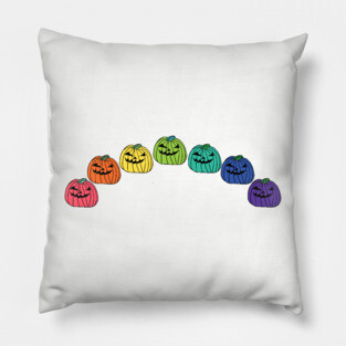 Spooky Pumpkin Rainbow for Halloween Pillow
