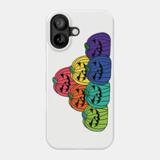 Colorful Spooky Halloween Horror Pumpkin Patch Phone Case