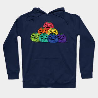Colorful Spooky Halloween Horror Pumpkin Patch Hoodie