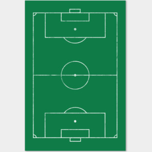Faded Style Football/Soccer Pitch Design Posters and Art