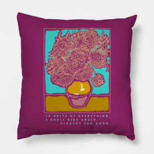 Van Gogh Vase with Twelve Sunflowers (1888–1889) Pillow