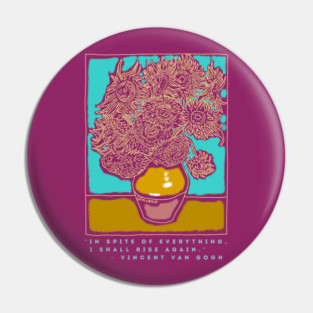 Van Gogh Vase with Twelve Sunflowers (1888–1889) Pin