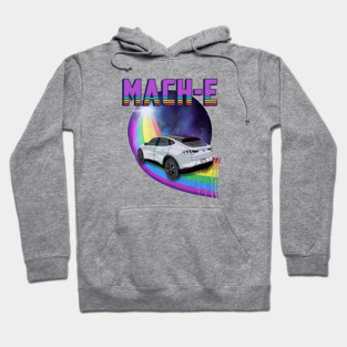 Mach-E Rides the Rainbow Galaxy in Space White Hoodie