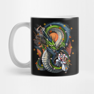 Japanese Dragon Samurai Battle Mug
