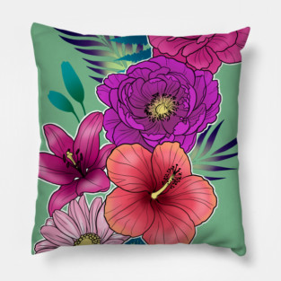 Tropical Flowers Pillow