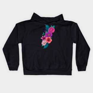 Tropical Flowers Kids Hoodie