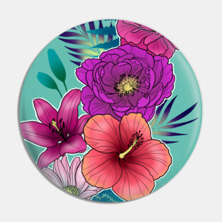 Tropical Flowers Pin