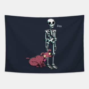 The Skeleton and the dog Tapestry