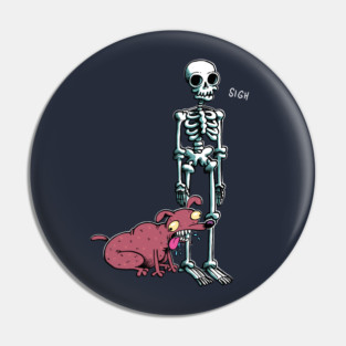 The Skeleton and the dog Pin
