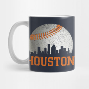 Vintage Houston Texas Skyline Baseball Mug