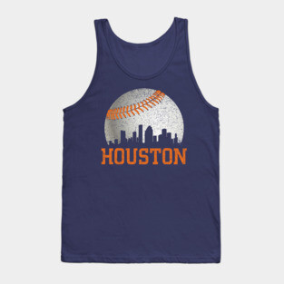Vintage Houston Texas Skyline Baseball Tank Top