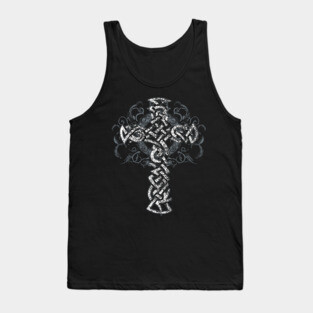 Celtic Cross 1 - Distressed Knotted Christian Cross Tank Top