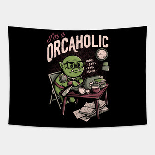 Orcaholic - Funny Geek Office Gift Tapestry