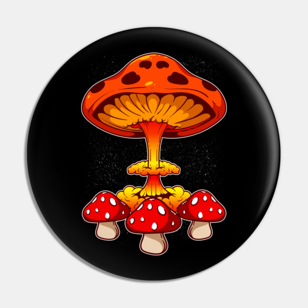 Red Mushrooms Mushroom Cloud Pin by belownormal