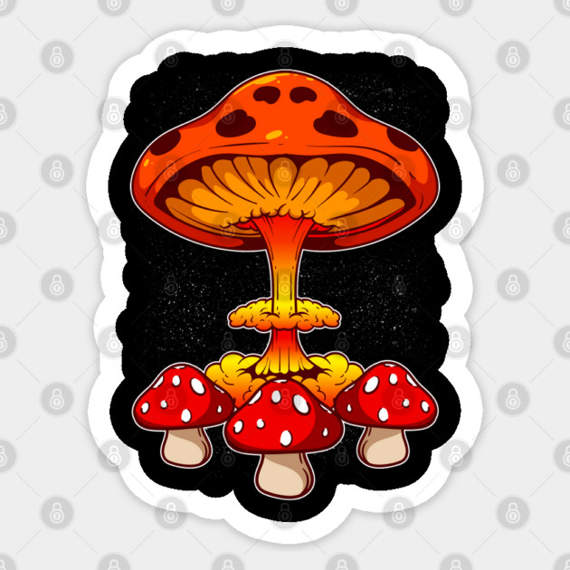 Red Mushrooms Mushroom Cloud Sticker by belownormal
