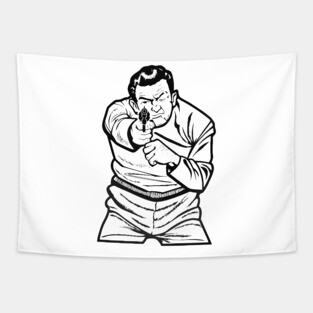 bad guy vintage shooting range target Tapestry