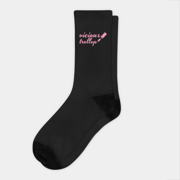 vicious trollop with pink lipstick Socks by Stars Hollow Mercantile