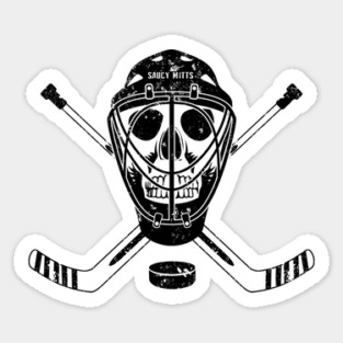 Hockey Goalie Skull and Sticks Sticker