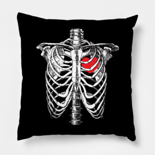 Skeleton Heart Pillow