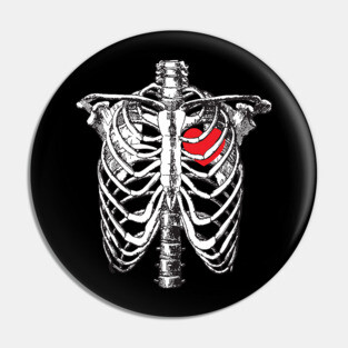 Skeleton Heart Pin