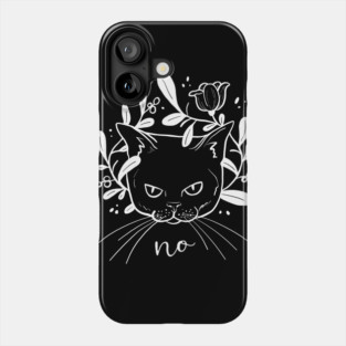 Grumpy Kitty - white Phone Case