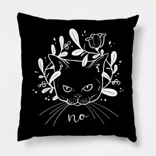 Grumpy Kitty - white Pillow
