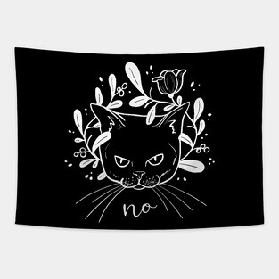 Grumpy Kitty - white Tapestry