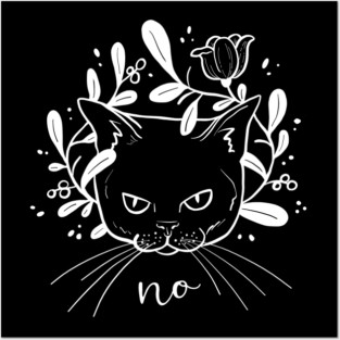 Grumpy Kitty - white Posters and Art