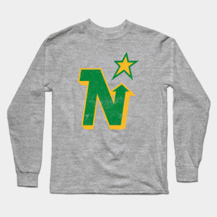 Minnesota North Stars --  Faded/Distressed Style Long Sleeve T-Shirt