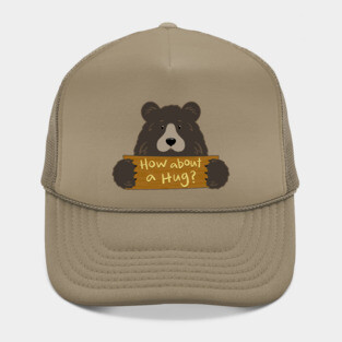 How About a Hug Sign Wilderness Grizzly Bear Hat